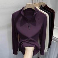 European Velour Half-Zip Long Sleeve Hoodie for Women - Autumn/Winter Warm Top. XL for 120-140 jin