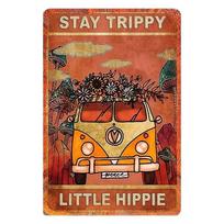 Hisun Tin Sign Vintage Boho Witchy Spiritual Metal Tin Sign Set Retro Stay Wild Moon Child Every Little Thing Is Gonna Be Alright Wall Art Deco 20x30cm
