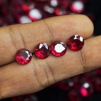 Certified Natural Blood Red Ruby 5x5 mm 9 Pcs Round Cut Jewelry Making Lot Gems 5 mm approx. raudona