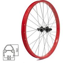 Galinis ratas 20" // V-Brake, 28H, užsukamam žvaigždžių blokui, viengubas, raudonas, aliuminis