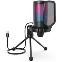 Fifine Microphone Fifine A6V AMPLIGAME RGB mikrofon pojemnościowy studyjny czarny A6V