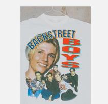 Vintažiniai Nick Carter ir Backstreet Boys grupės nariai Medvilninis Baltas Marškinėlis 2XL