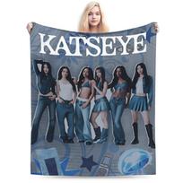Katseye Kpop Music Plush Blankets Students  Flannel Throw Blanket For Couch Chair Super Warm Quality Bedspread Birthday Gift 30x40in black