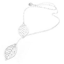 Fashion Women's Hollow Double Leaf Pendant Choker Chain Necklace Jewelry Gift sidabras