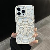 Cool 3D Spider Hollow Dissipate Heat Phone Case For iPhone 16 15 14 13 12 11 Pro Max Shockproof Soft Silicone Cover For iphone 15promax