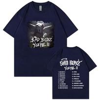 Junior H Sad Boyz 4 Life Album Double Sided Print Tshirt Unisex Clothing Fashion Oversized T Shirts Unisexs Hip Hop Streetwear S black