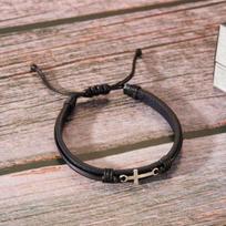 Malda Vyrai Natūralaus Akmens Karoliukai Rožančius Kryžiaus Apyrankės Daugiasluoksnė Odinė Apyrankė Moterys Joga Meditacija Papuošalai Vyras Pulsera black