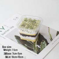 Kvadratinė muso sojų pieno pyrago dėžutė: Medinių puodelių pakuotės tiramisu ir desertų kepimui 50 pieces; Square mousse box gray