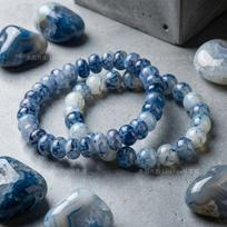 2 handcrafted blue-and-white porcelain-style glass bracelets; high-quality bracelets; perfect birthday gifts for men and women