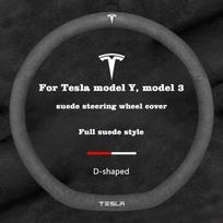 Tesla Model Y Juniper Standard Model 3 2026 Highland Model S Car Steering Wheel Cover Napa Leather Double Stitching Anti-Sweat pilka spalva