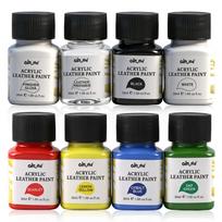 8 spalvų odos akrilo dažų rinkinys, 30 ml - Didelis padengimas, atsparus blukimui, skirtas batams, rankinėms, sofoms. gray