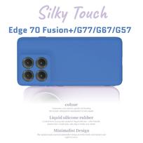 Real Liquid Silicone Soft Case For Motorola Signature Edge 70 Ultra Fusion+ 60 Pro Neo G77/67/57 G66Y/J Power Skin Fleece Cover Moto G56 mėlyna
