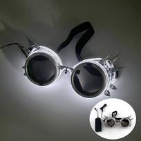 Nauji Šviečiantys Akiniai LED Steampunk Akiniai Su Šviesomis Baro Naktinio Klubo Reikmenys Neoniniai Saulės Akiniai Aksesuarai Akiniams balta