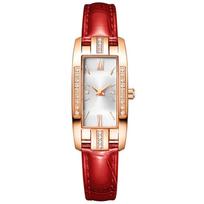 Elegant Watches Fashion Rectangular Ladies Quartz Watch Green Dial Simple Leather Luxury Women Gifts Watches AVE balto aukso spalvos
