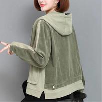 Spring Autumn Hooded Jacket Women's Loose Coat Fashion Casual Cardigan Short Outwear XS