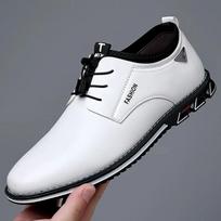Shoes Men Dress Slip on Mens Casual Oxford Shoe Moccasin Male Footwear Pointed Toe Shoes for Men Flat Zapatillas Hombre 2025 38 balta