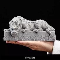 Kinų Talismanas Pan Drakonas Stulpas Dekoratyvinė Statula, Žalio Smėlio Akmens Skulptūra, Namų Svetainei ir Biurui, Feng Shui Statula