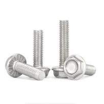 304 Stainless Steel Recessed Hex Flange Bolt with Serrated Non-Slip Washer, Sizes M8-M16 Recessed M4*8