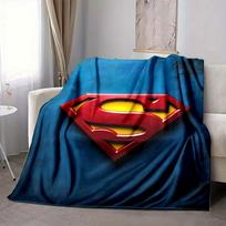 1 vnt. Superherojų simbolio flanelės pledas Lengvas minkštas šiltas visų sezonų pledas sofai, lovai, kelionėms, L1028150 80x120cm blue