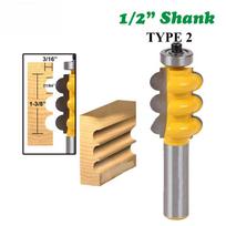 Router Bit Set 2pcs with 12in Shank Triple Bead Column for Precise Tenon Milling and Smooth Wood Edge Profiling China Mainland