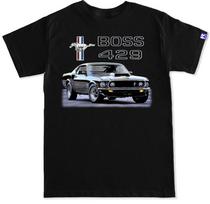 1969 BOSS 429 Mustang Vintage Classic Car Show Emblem Black T shirt S