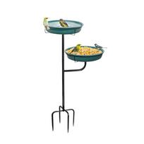 Durable Metal Bird Water Dish And Bathing Container For Outdoor Use With Simple Maintenance žalia