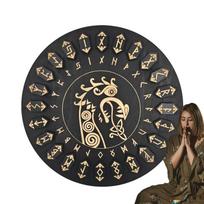 Witch Runes Set 25pcs Wooden Witch Craft Runes With Disk Decorative Witch Supplies With Immortal Inscriptions Handicrafts Tools