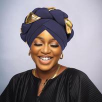 Women's Braid Turban Cap Elastic African Head Wraps Bonnet Party Headpiece tamsiai mėlyna