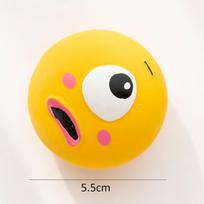 Squeaky Dog Rubber Chew Ball, Bite Resistant Teeth Cleaning Toy, Interactive Sound Puppy Toy for Small Medium Large Dogs geltona