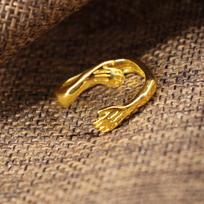 Retro Ring, Two-hand Hug Open Ring, High-end Jewelry, Women's Ring one size(6-13)