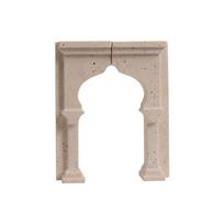 Elegant Travertine Wabi-Sabi Living Room Decor: Vintage Style Open Shelf Ornament Length 20cm, Height 24cm, Depth 4.5cm šviesiai geltonos spalvos