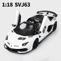 1:18 „Lamborghini SVJ63 Aventador“ lydinio modelių automobilių žaislų Metaliniai liejiniai Automobiliai su garsu ir šviesa Vaikams Transporto priemonė