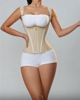 Ouzey Colombianas Body Shaper Shapewear Women Vest Tops Double Compression Waist Trainer Corset Adjustable Zipper And Hook-Eyes S