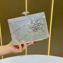 Evening Dress, Banquet Clutch, Diamond-encrusted Crossbody Bag, Elegant Single-shoulder Dinner Bag