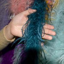 DIY Exquisite 1PLY Ostrich Feathers Boa 2Yard Colorful for Crafts Wedding Home Decoration Party Skirts Clothing Sewing Plumes Shawl Long feathers tamsiai mėlyna spalva
