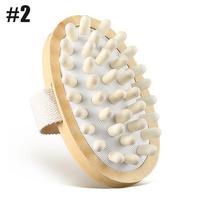 Wood Massage Brush For Cellulite Lymphatic Drainage Shower Spa Skin Care Body Massager