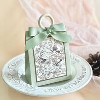 Floral Bird Retro French Forest Green & Wine Red Wedding Candy Box (2025) 13*10*6.5cm (Excluding Tax)