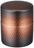Shinko Metal Small Tea Caddy with Shakudo Finish Pure Copper Shakudo Finish with Hammered (Capacity 150g) Texture, BC-213