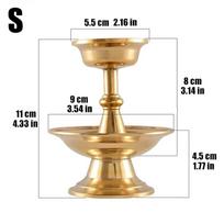 Gold Buddhist Guardian Cup Furnishing Copper Handicraft Polishing Tibetan Tribute Buddhism Holy Water Plate Home Gift Decorative beige
