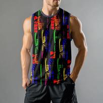 Men's Fashion Printed Sports Casual Sleeveless Vest L