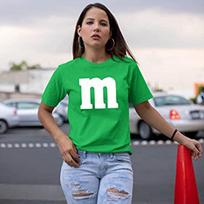 M raidės Helovino kostiumai Marškinėliai | Juokinga Šauni Grafinė Marškinėlių Idėja | Marškiniai Moterims Ropa Plus Size Mujer L green