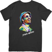 Stevie Wonder Music Unisex Fit for Men  Women Quality Cotton T-Shirt Black L