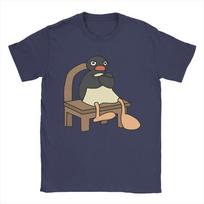Men Women Printed Angry Pingu T Shirt Tee 100% Cotton  T-shirts Clothes - Men's Summer Cotton Graphic Tee S įvairiaspalvis
