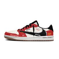 Travis Scott x Jordan Air Jordan 1 Chicago Travis Scott X AJ1 žemi amortizuojantys žemi krepšinio bateliai Unisex DZ4137-700(Komanda1698- 7.0) 41