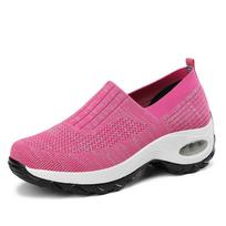 New Women's Shoes, Summer Breathable Mom Shoes, Lazy One-step Flip-top Shoes, Fashionable Large-sized Casual Sports Shoes 36 rožinė raudona spalva