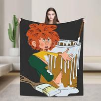 P-Pumuckl Super Minkštas pledas Atsitiktinis pikniko pledas Svetainės flanelinis lovatiesė Sofos lovos užvalkalas 75x90cm red