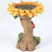 Sunflower Bird Waterer Resin Garden Ornament