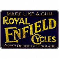 Vintažinis metalinis skardinis ženklas Royal Enfield Motociklai Retro Garažo Sienų Dekoras 20X30CM yellow