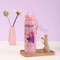 750ML KPop Demon Hunters Sports Water Bottle Rumi Mira Zoey High-capacity Straw Cup Portable Outdoor Sports Drinking Cup Gifts 700ml pink