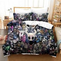 Anime Game Hollow Knight Bedding Set Duvet Cover Bed Set Quilt Cover Pillowcase Comforter king Queen Size Boys Adult Bedding Set 70x133cm 2pcs black